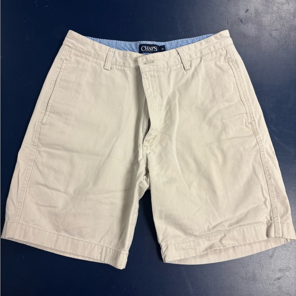 Chaps Tan Flat Front Shorts with Relaxed Fit